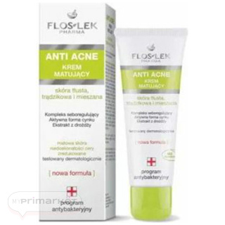 Flos-Lek Anti-Acne, matting cream, oily, acne-prone, mixed skin, 50 ml