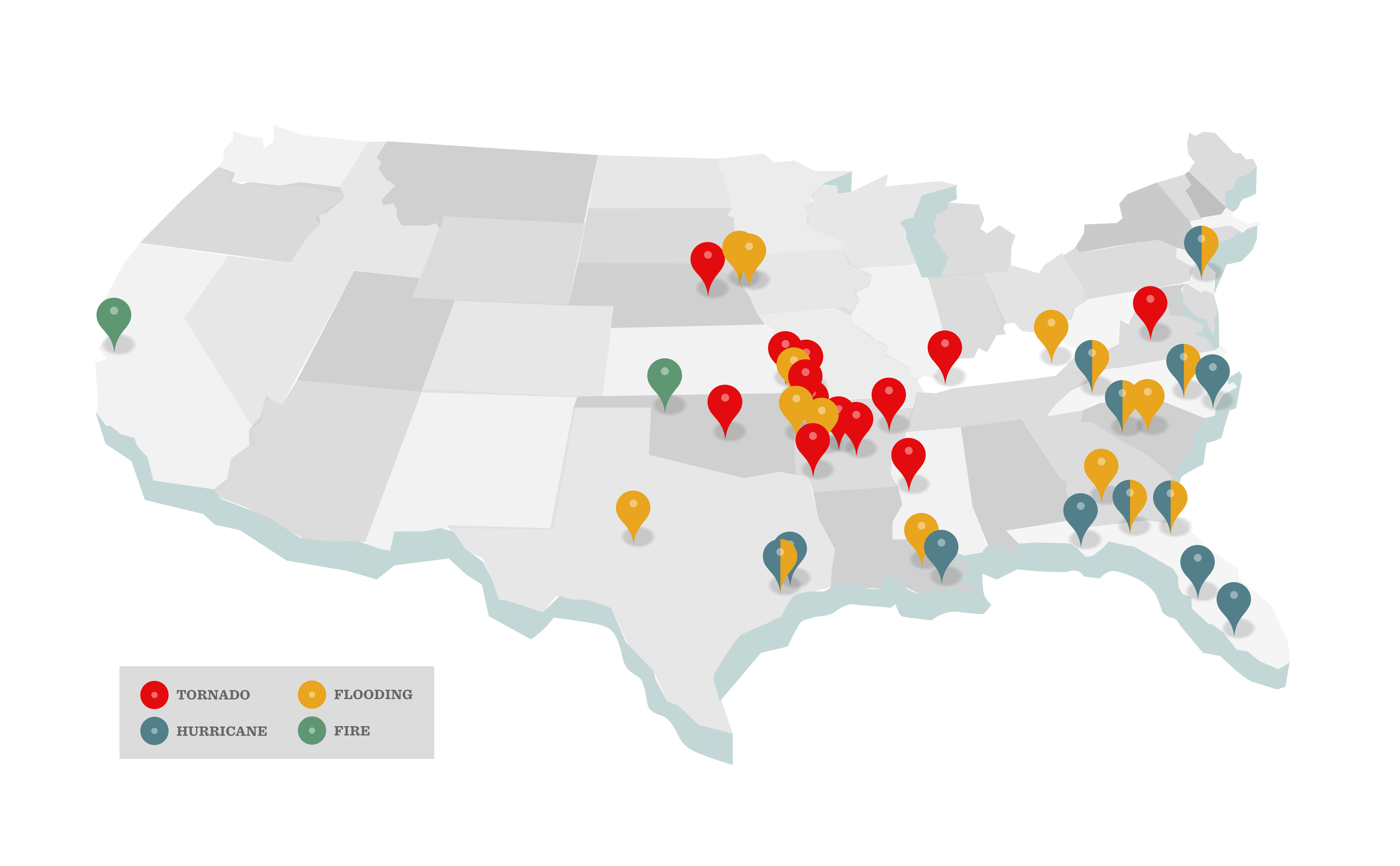 Disaster Relief Locations Map